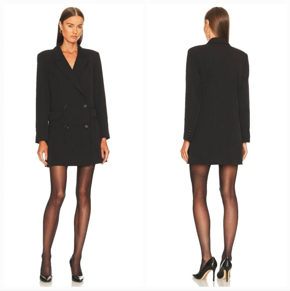 LPA Double Breasted Blazer Dress in Black XXS